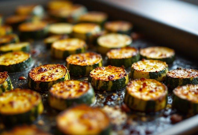 Zucchine al forno croccanti e saporite pronte da servire