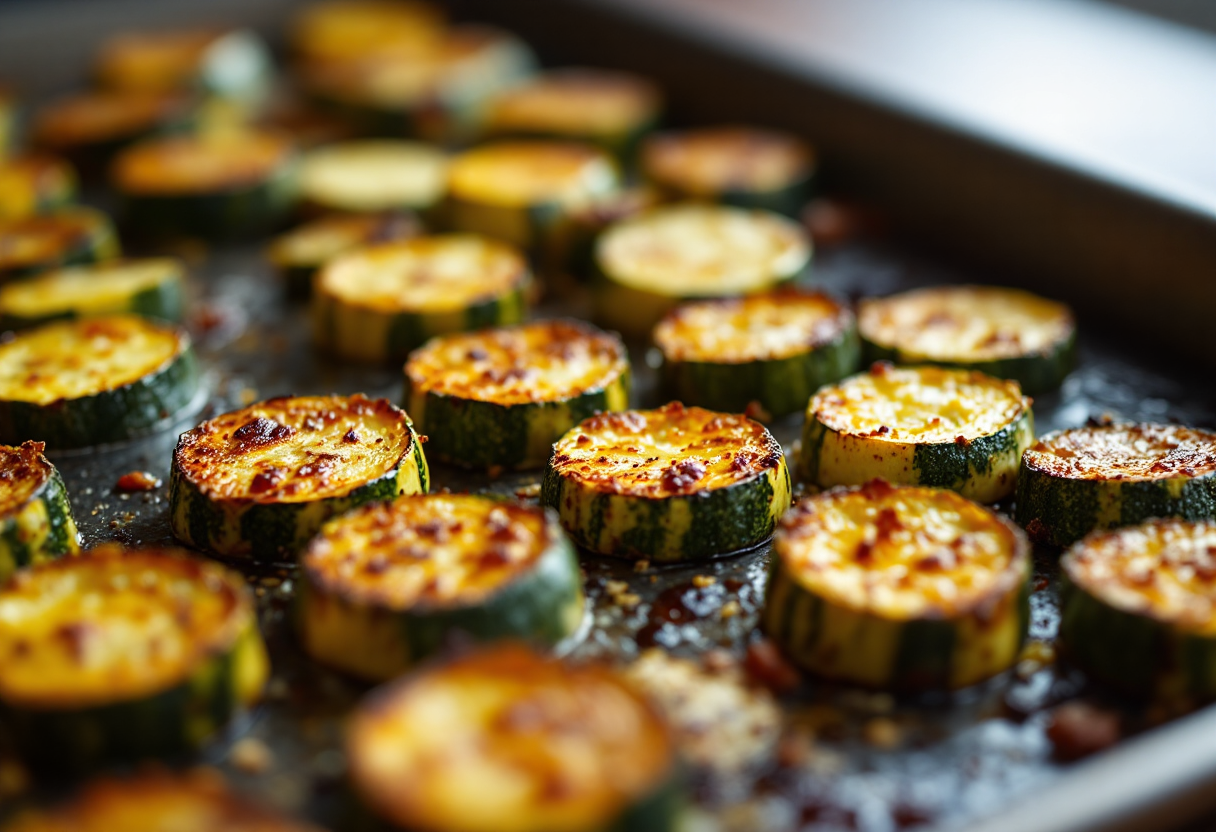 Zucchine al forno croccanti e saporite pronte da servire
