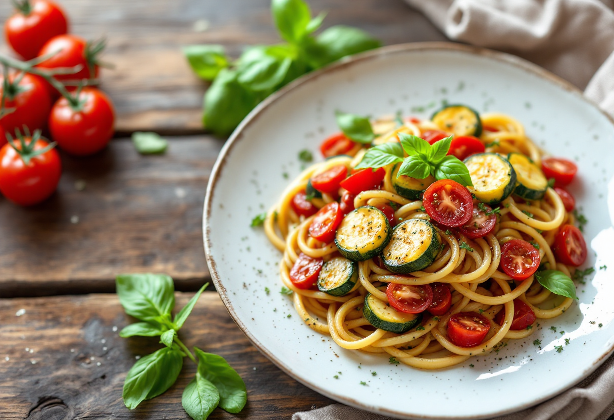 Zucchine alla scapece servite in un piatto tradizionale
