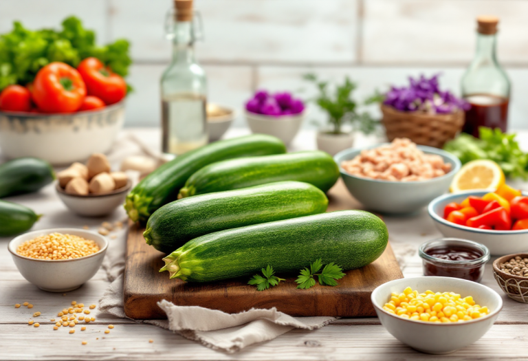 Zucchine tonde ripiene con ingredienti freschi e gustosi