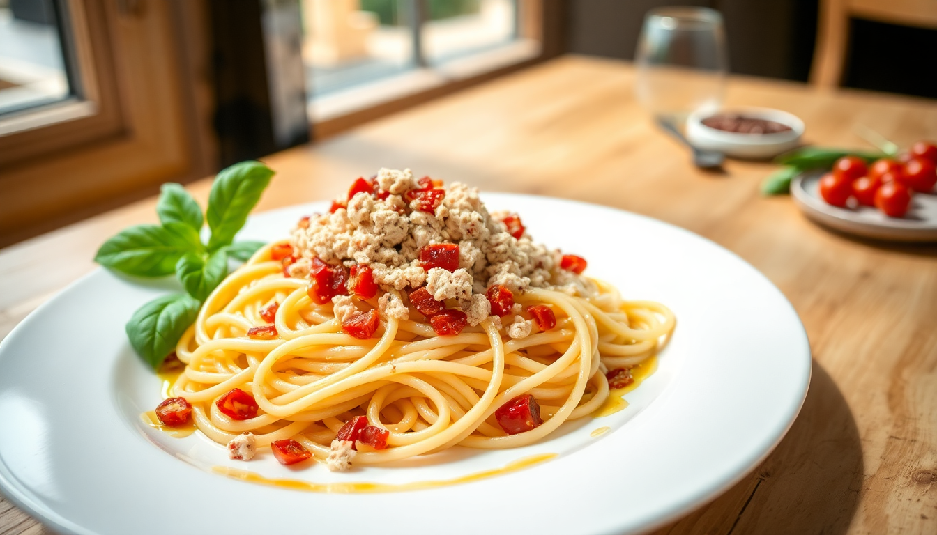 linguine al tonno e pomodori secchi una ricetta veloce e saporita 1748628783