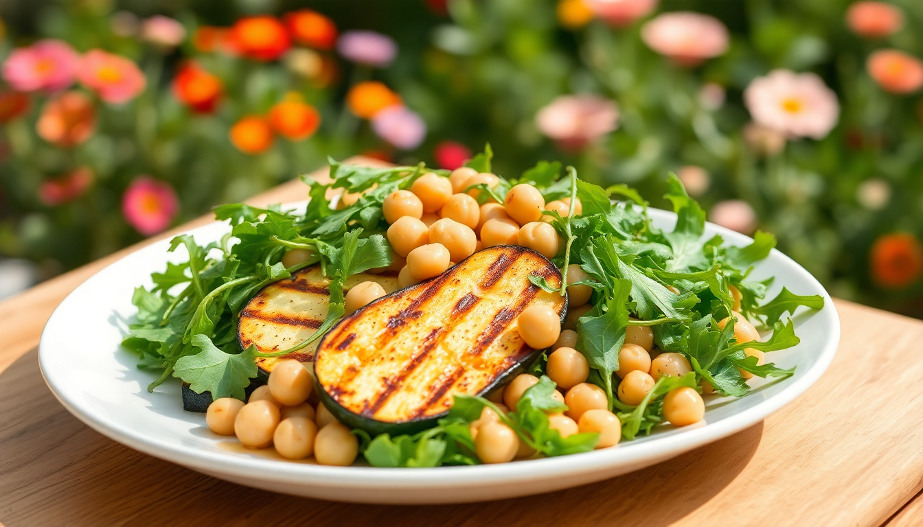 insalata estiva di zucchine grigliate con rucola e ceci 1749425062