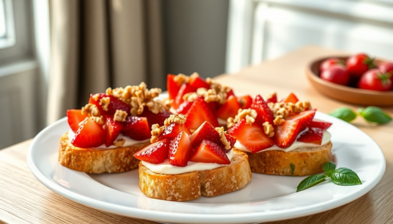 ricetta bruschette con fragole caprino e noci unesplosione di freschezza 1751092387