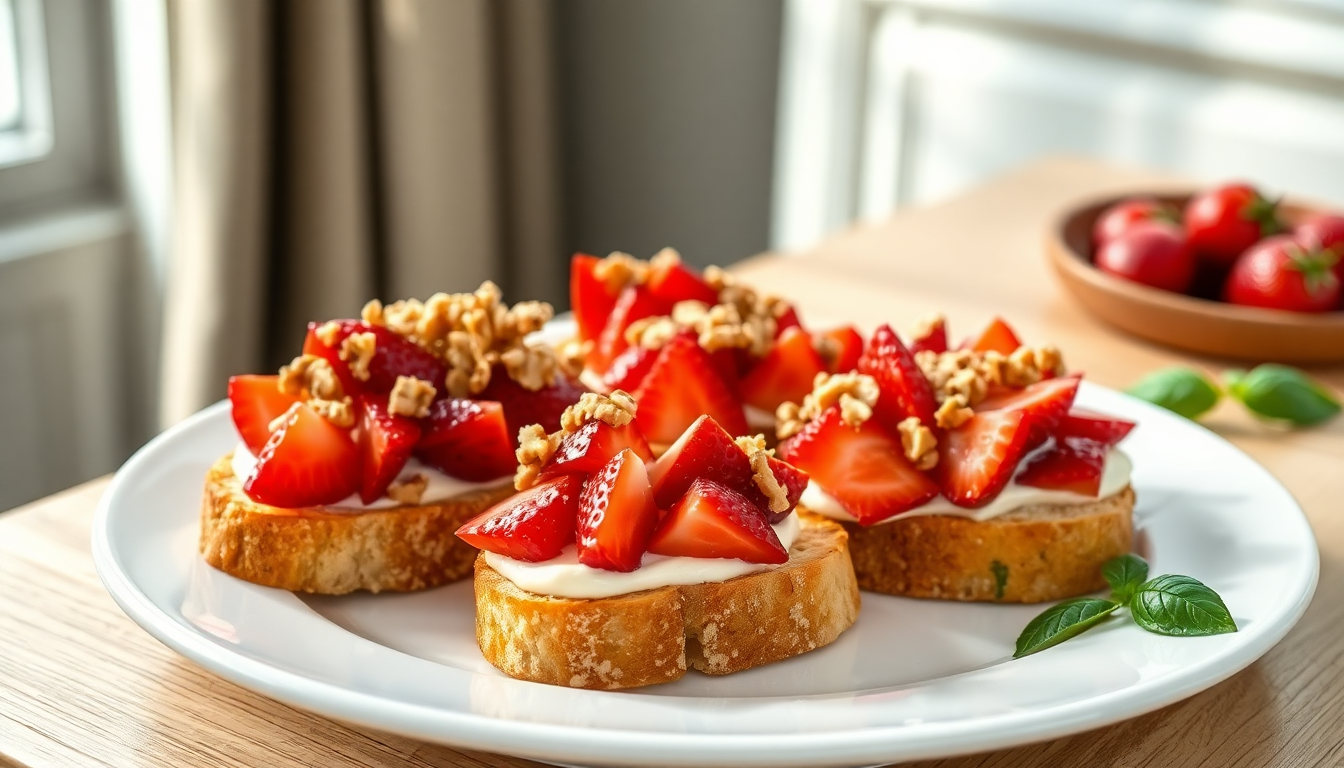ricetta bruschette con fragole caprino e noci unesplosione di freschezza 1751092387