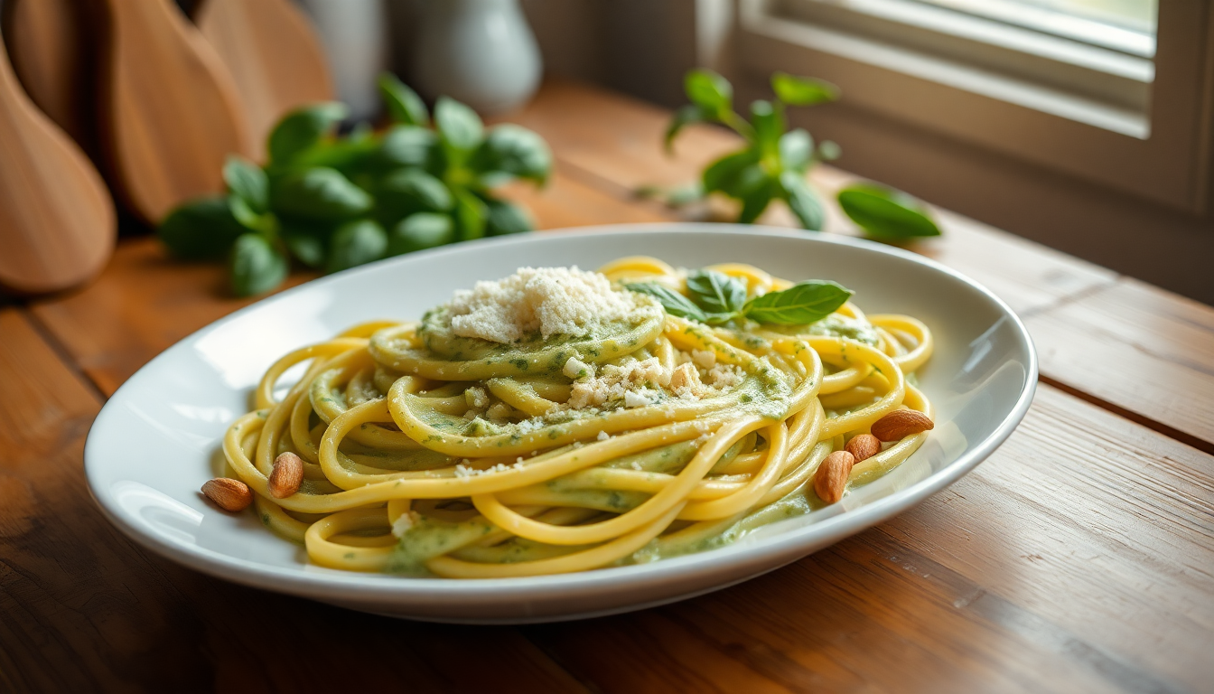 ricetta della pasta al pesto cremoso facile e veloce 1751044666