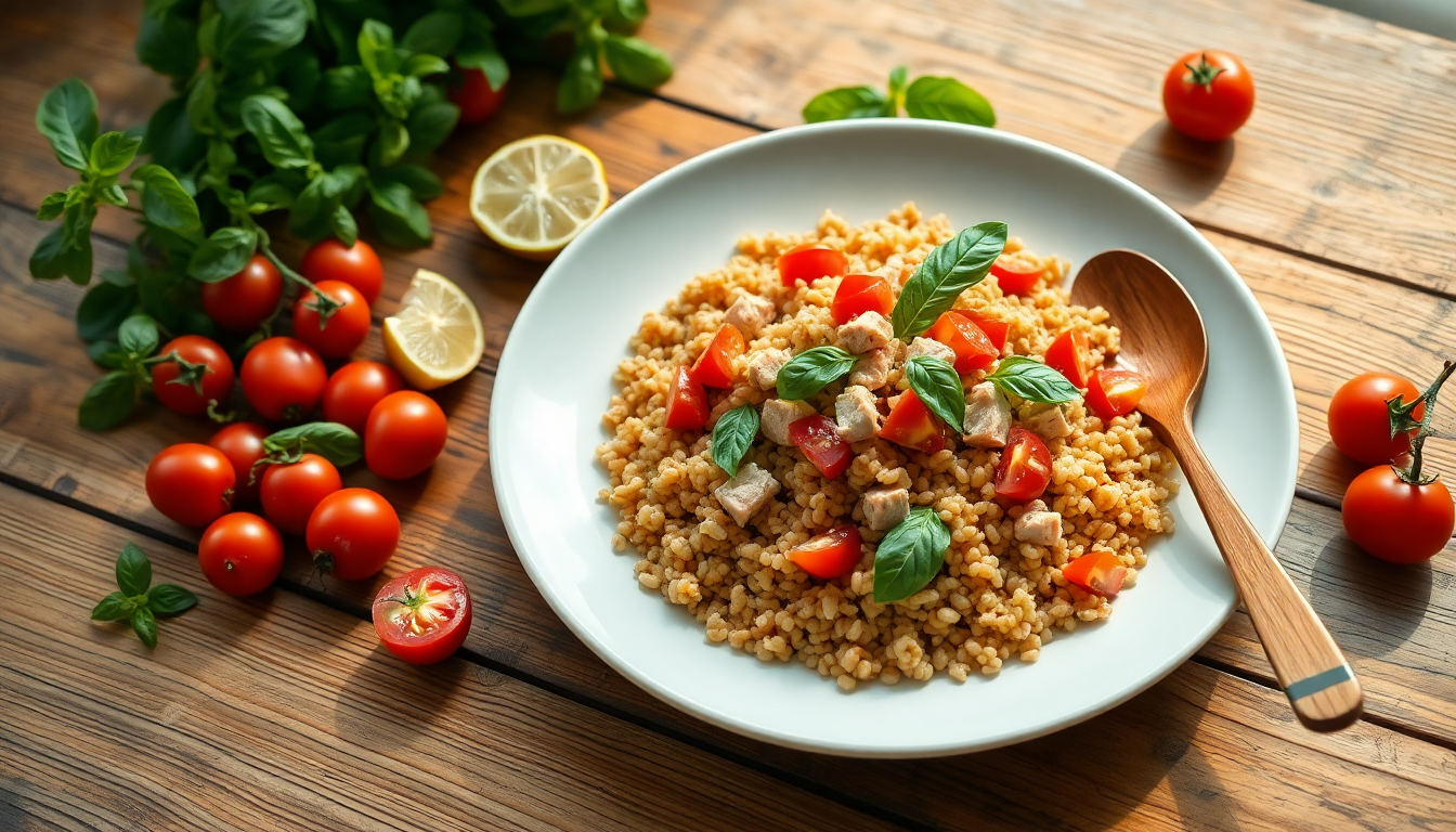 ricetta estiva insalata di farro con tonno e pomodori facile e veloce 1750940618