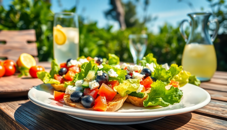 scopri come preparare delle bruschette di lattuga alla greca per un antipasto estivo 1749731894