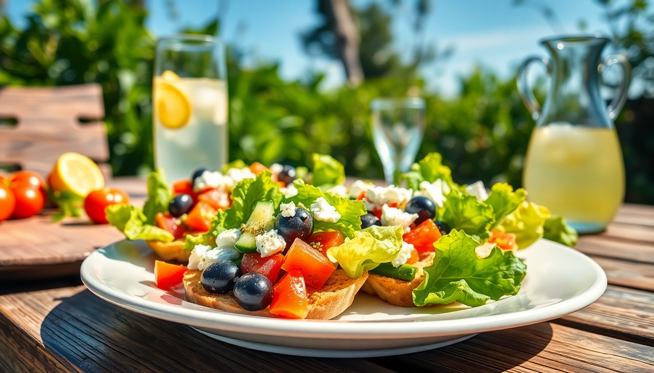 scopri come preparare delle bruschette di lattuga alla greca per un antipasto estivo 1749731894