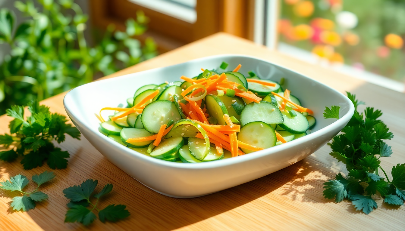 scopri come preparare uninsalata di cetrioli asiatica rinfrescante e gustosa 1749643654