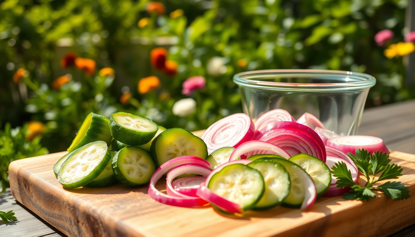 scopri come preparare uninsalata di cetrioli e cipolla fresca per lestate 1750065690