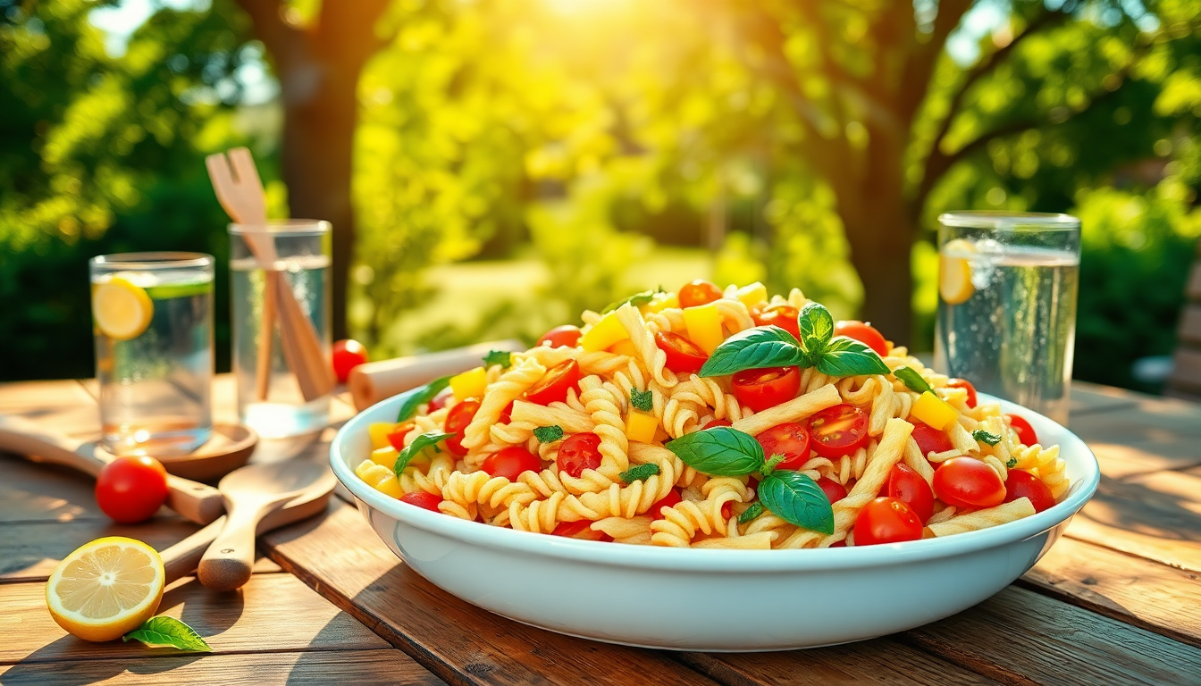 scopri come preparare uninsalata di pasta fresca e colorata per lestate 1749856582