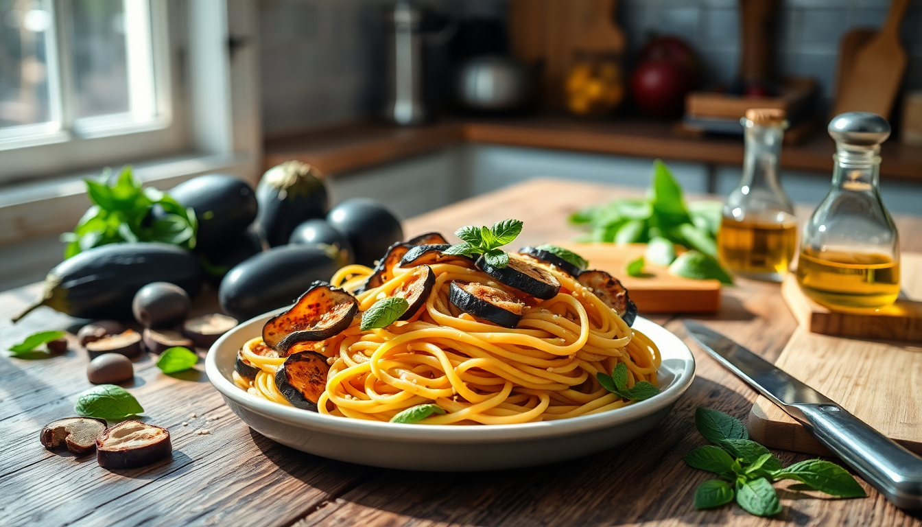 scopri la ricetta della pasta con melanzane e menta 1750977540