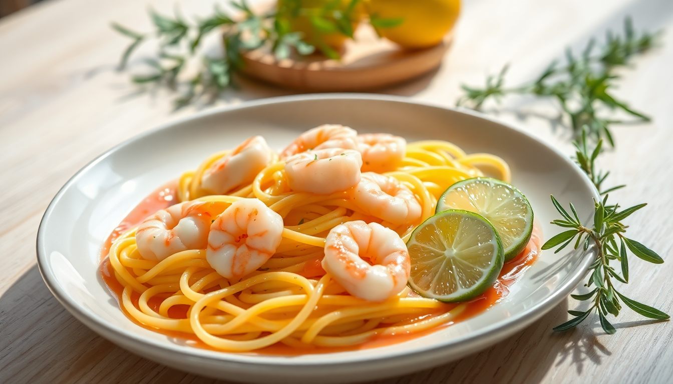 ricetta estiva casarecce tiepide in essenza di gambero e lime 1751539007