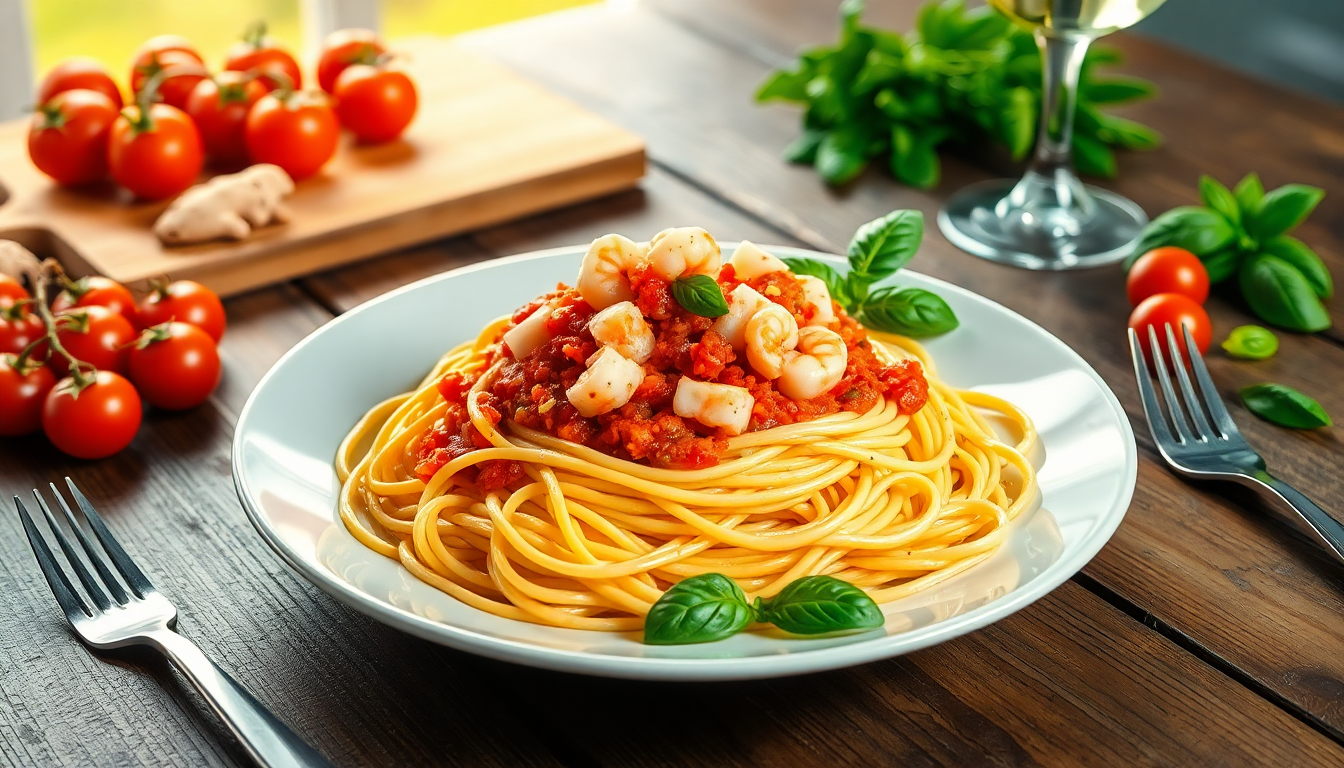 ricetta fresca di spaghettoni con pomodorini e gamberi 1752400548
